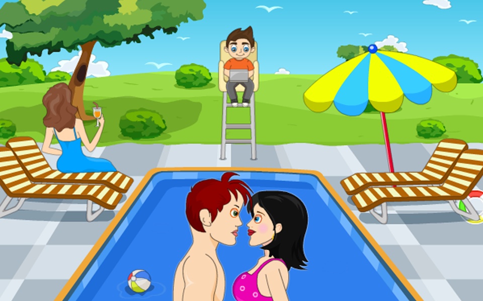 Fun Swimming Pool Love Kiss - Preview 5