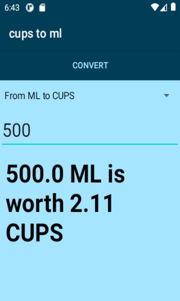 cups to ml converter - Preview 1