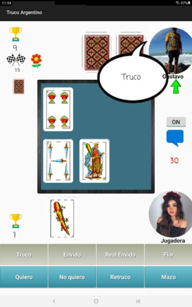 Jugar Truco Argentino Gratis en tu Celular, Tablet o Chromebook