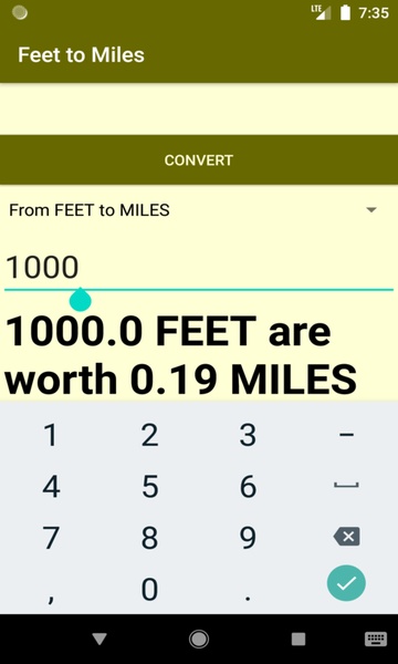 Feet to Miles converter - Preview 1