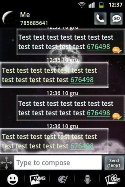 GO SMS Theme Night Moon - Preview 2
