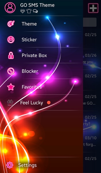GO SMS Neon Colors Theme - Preview 6
