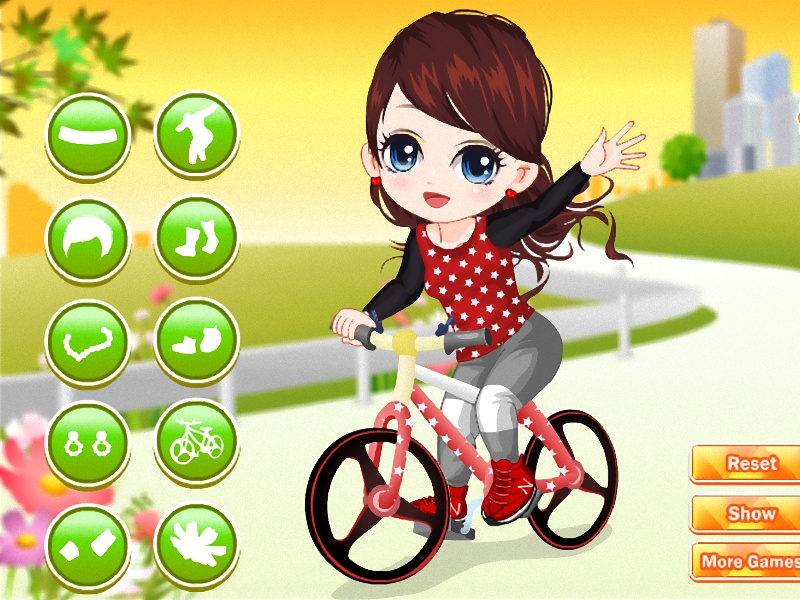 The little girl learn bicycle - Preview 3