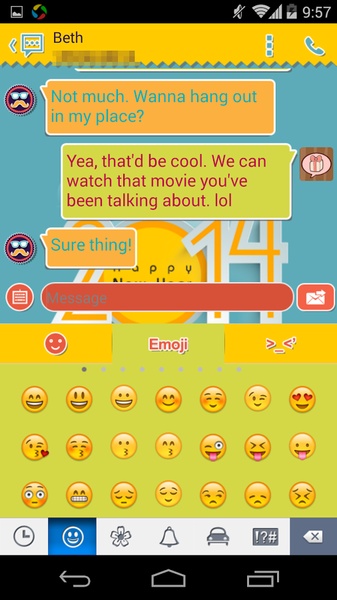 Handcent SMS Skin(New Year 2014) - Preview 6