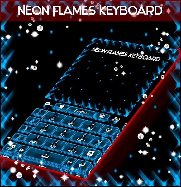 Neon Flames Keyboard - Preview 1
