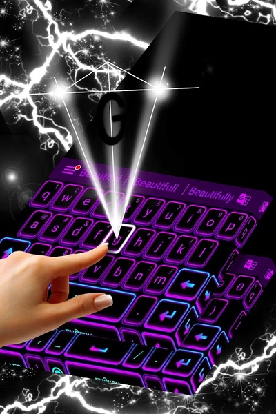 Color Keyboard Neon Purple - Preview 3