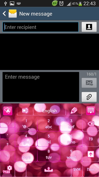 GO Keyboard Glow Pink Theme - Preview 7