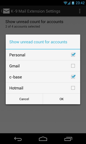 K-9 Mail DashClock Extension - Preview 1
