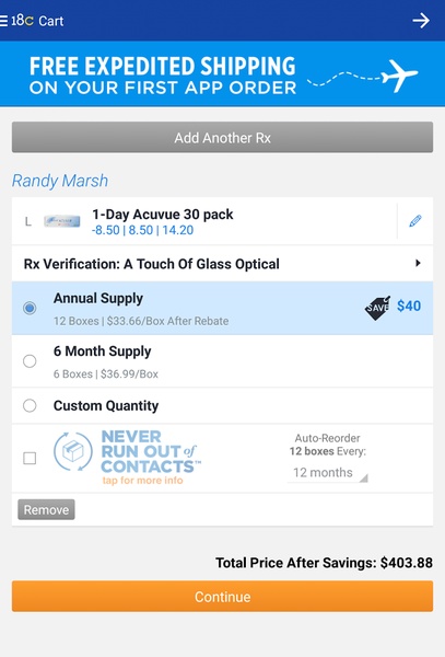 1800CONTACTS App - Preview 5