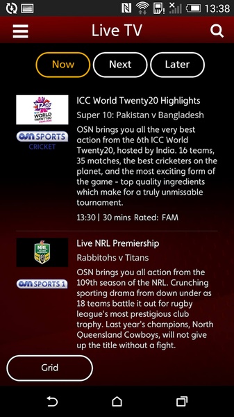 Osn sports best sale cricket live streaming