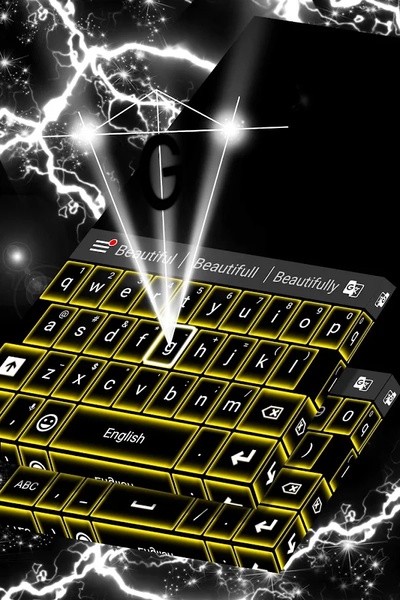 Yellow Neon Keyboard GO - Preview 2