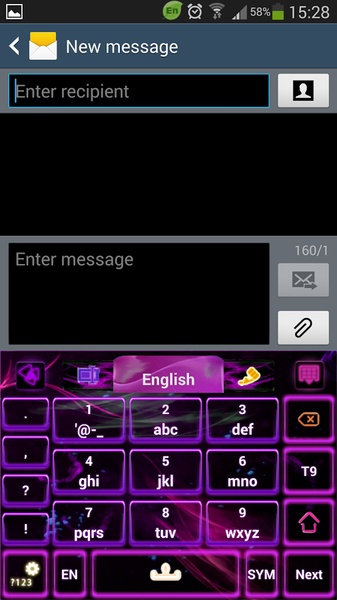 Purple Flame GO Keyboard theme - Preview 1