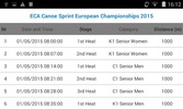 Europe Canoe Events screenshot 1