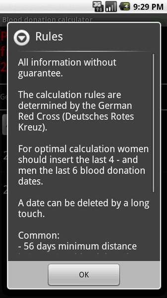 Blood donation calculator - Preview 1