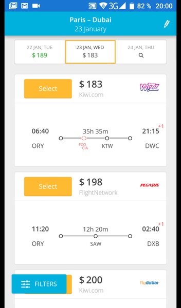 Flights price - Preview 2