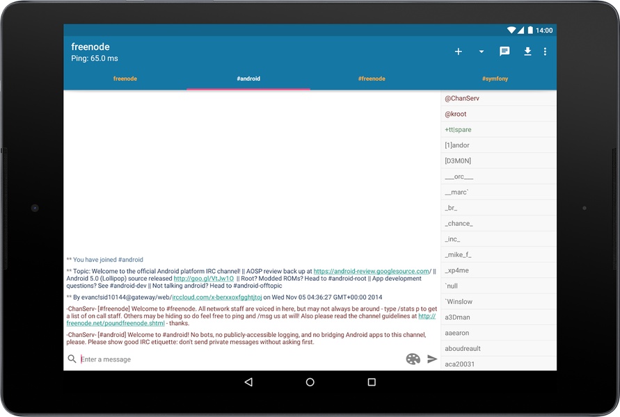 AndroIRC - Preview 10