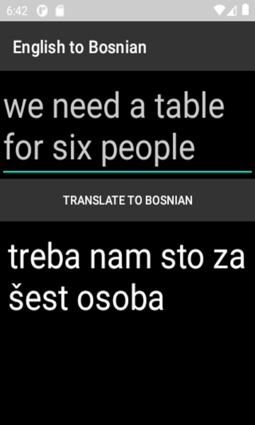 English to Bosnian Translator - Preview 1