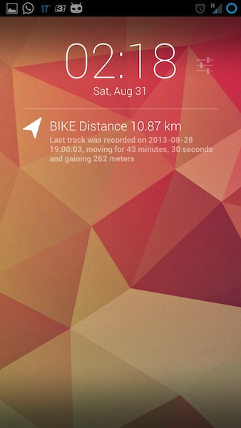 DashClock My Tracks Extension - Preview 5