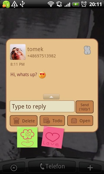 GO SMS Sweet Pinboard Theme - Preview 3