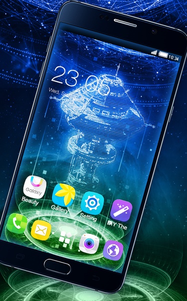 Laser Flashlight Cool Tech Theme: Neon Blue - Preview 3