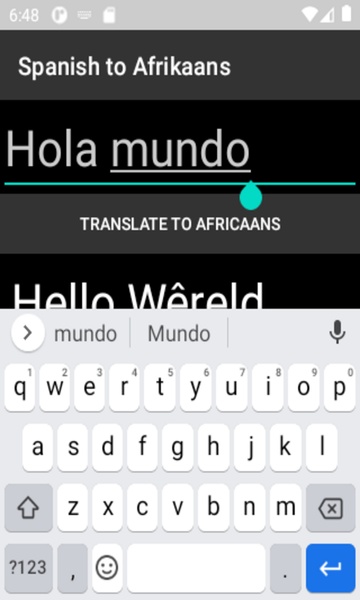 Spanish to Afrikaans Translator - Preview 3