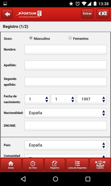 Sportium app