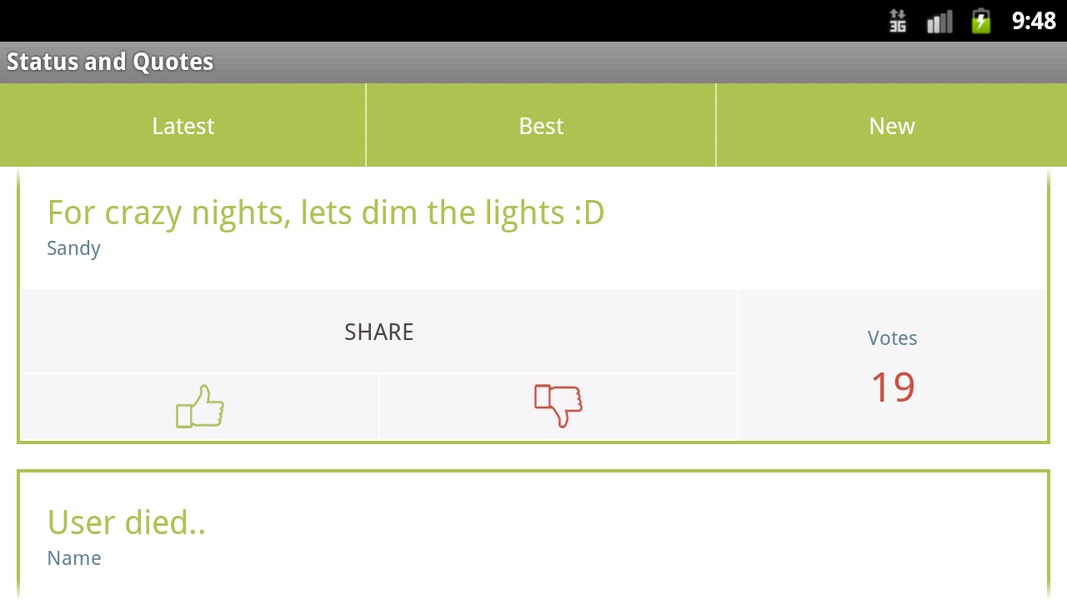 Status and Quotes - Preview 3