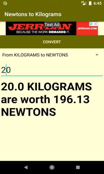 Newtons to Kilograms converter - Preview 2