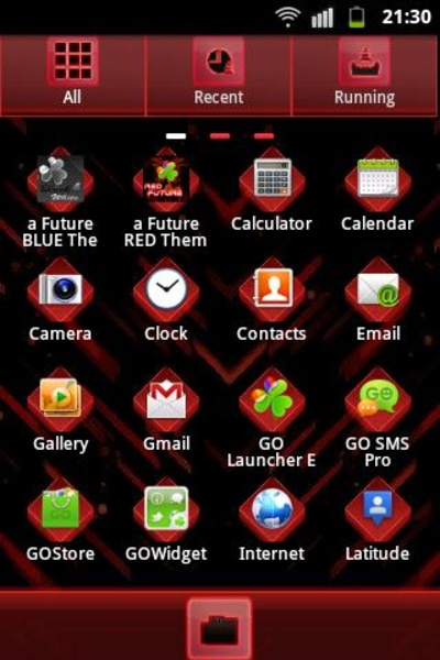 GO Launcher EX Theme Red Futur - Preview 1