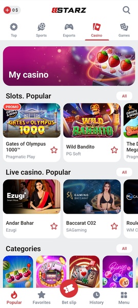 Zrzut ekranu aplikacji 888starz