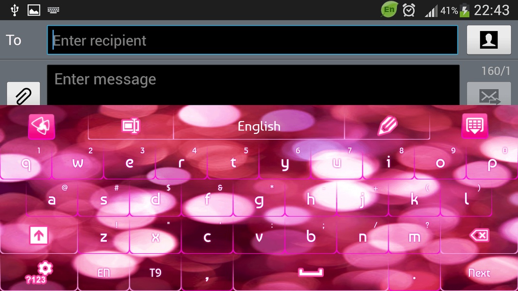 GO Keyboard Glow Pink Theme - Preview 5