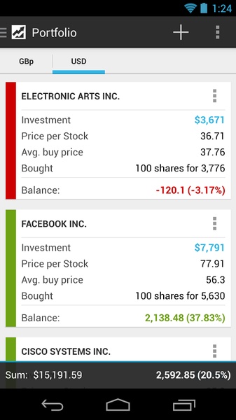 Stocks Tracker - Preview 2