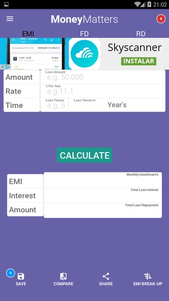 EMI Calculator + FD & RD - Preview 3