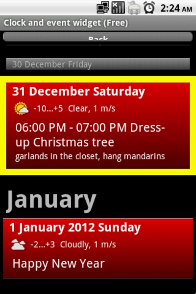 Clock and event widget (Free) - Preview 5