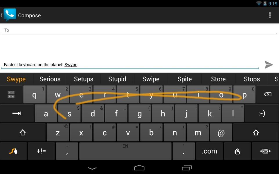 Swype Keyboard Trial - Preview 1