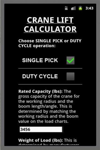 Lift Calculator - Preview 2