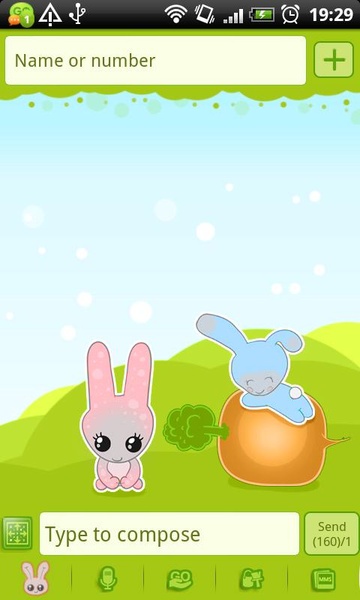 GO SMS Sweet Bunny Theme - Preview 3