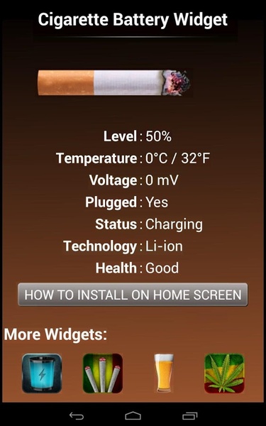 Cigarette Battery Widget - Preview 1