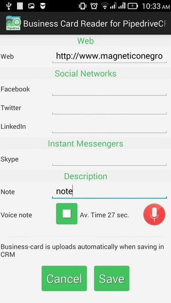 Business Card Reader for PipedriveCRM - Preview 2
