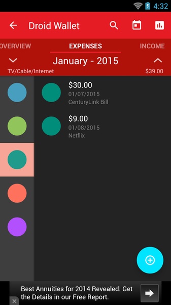Droid Wallet - Preview 2