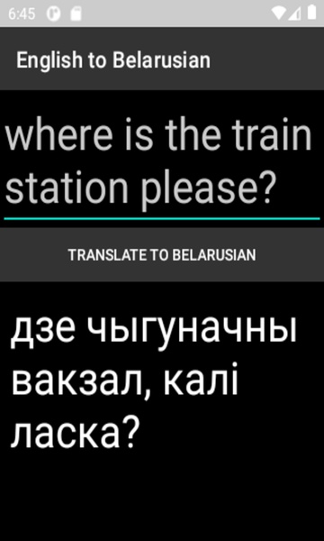 English to Belarusian Translator - Preview 2
