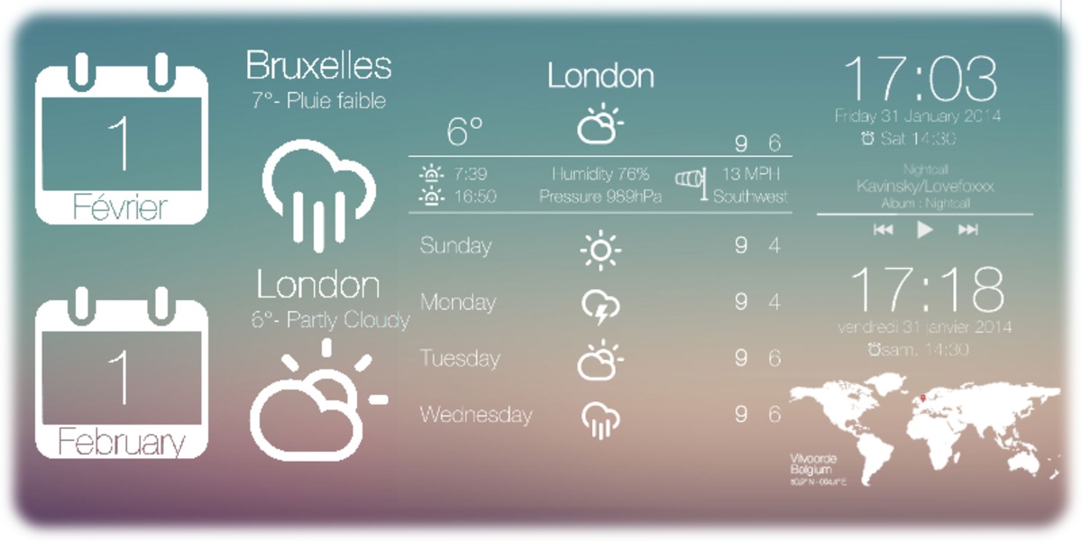 Flat for Zooper Widget Full - Preview 1