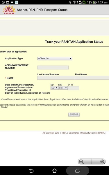 Aadhar PAN Status - Preview 1