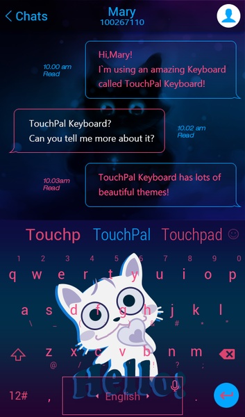 Navy Blue Yogurt TouchPal Theme - Preview 2