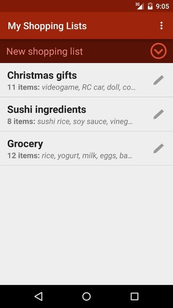 My Shopping Lists - Preview 3