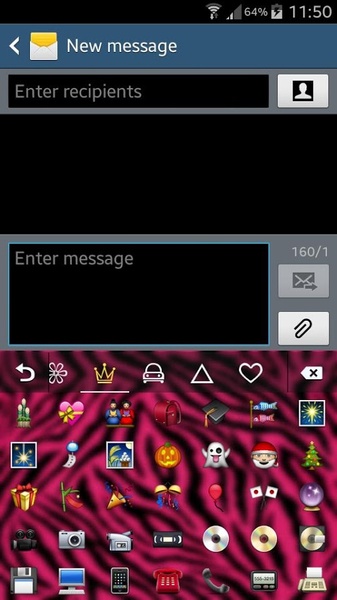 GO Keyboard Pink Zebra Theme - Preview 6