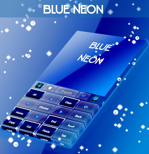 Blue Neon GO Keyboard Theme - Preview 5