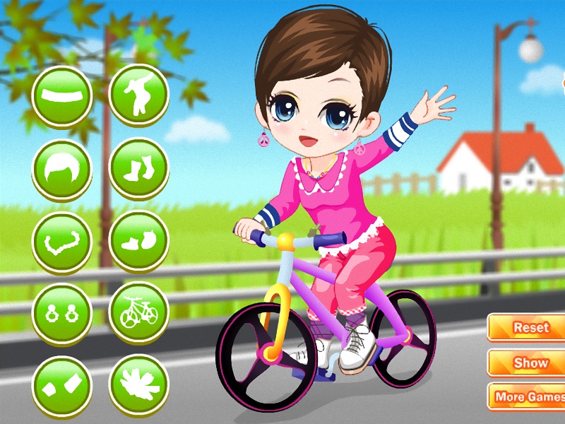 The little girl learn bicycle - Preview 2