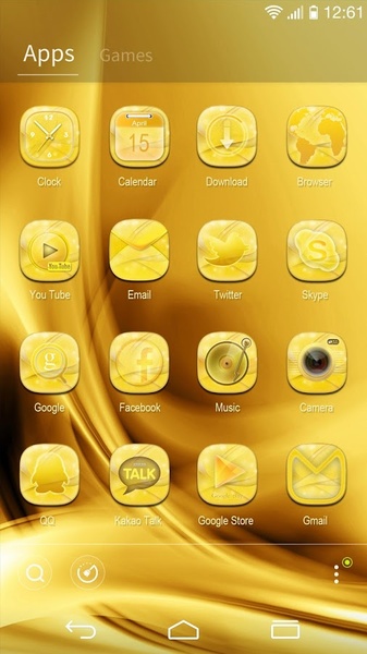 golden flavor GOLauncher EX Theme - Preview 4