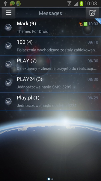 GO SMS Pro Theme Universe - Preview 3